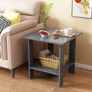 Mesa lateral de madeira com camadas duplas, mesa pequena para sofá, casa, sala de estar, apartamento pequeno, mesa de café, cabeceira