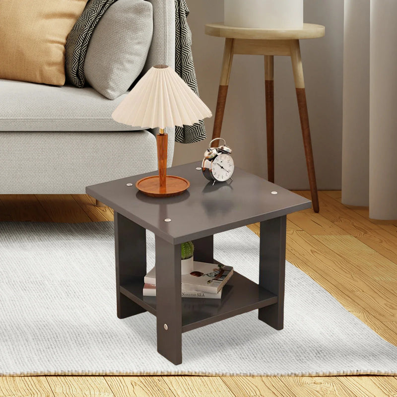 Mesa lateral de madeira com camadas duplas, mesa pequena para sofá, casa, sala de estar, apartamento pequeno, mesa de café, cabeceira