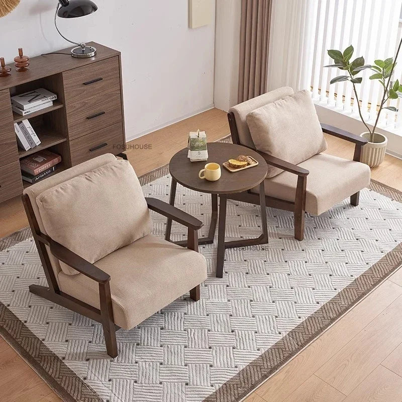 Nordic madeira maciça cadeiras da sala de estar retro preguiçoso sofá reclinável criativo sala estar móveis casa varanda lazer volta poltrona