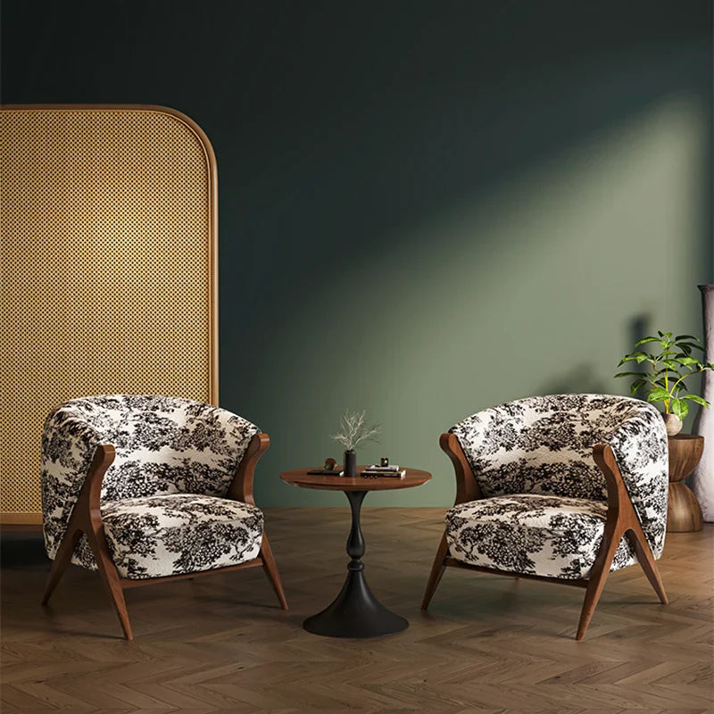 Conjunto de mesa e cadeira moderna de veludo, luxo, design italiano, poltrona, hotel, quarto, varanda, móveis nórdicos