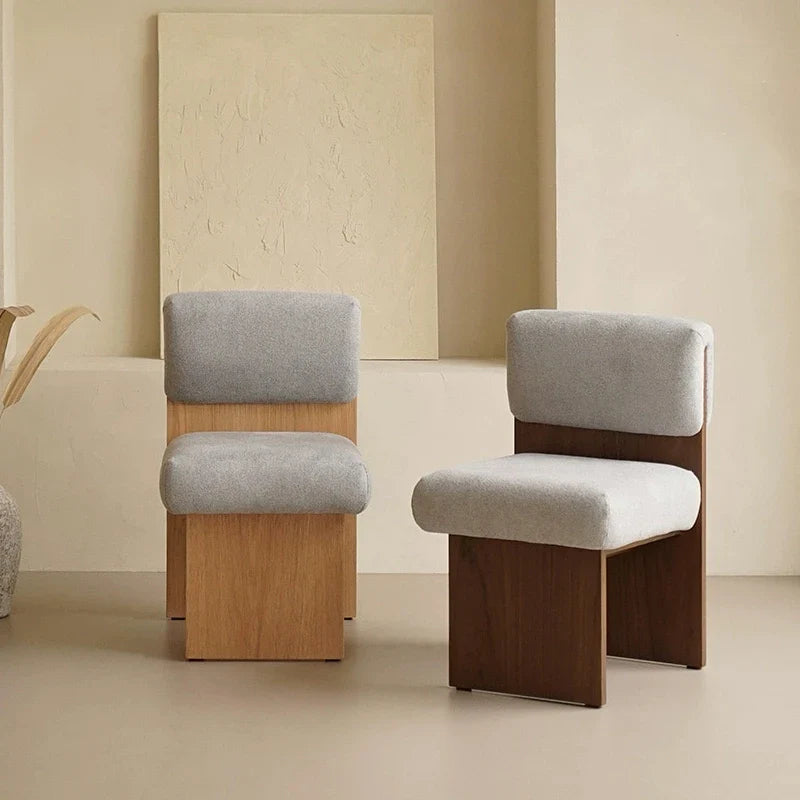 Nordic Leisure Chairs for Living Room Cadeira de jantar de madeira maciça Cadeira de maquiagem do quarto, Banquinho moderno, Sofá único