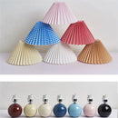 Nordic menina quarto decorado com luminárias de mesa plissadas estilo coreano abajur de mesa dobrável aconchegante quarto lâmpada de cabeceira