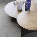 Mesa de café para sala, mesa lateral redonda de metal, ferro industrial, latão antigo, italiano