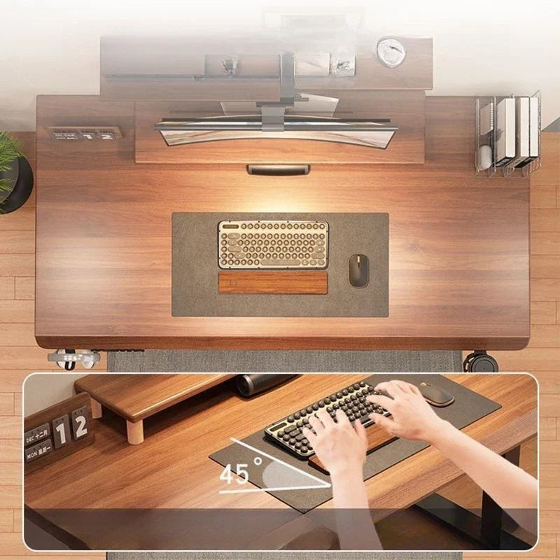Mesa de computador de elevação elétrica de madeira maciça mesa de jogos inteligente mesa de estudo de escritório em casa estação de trabalho ajustável móveis ergonômicos