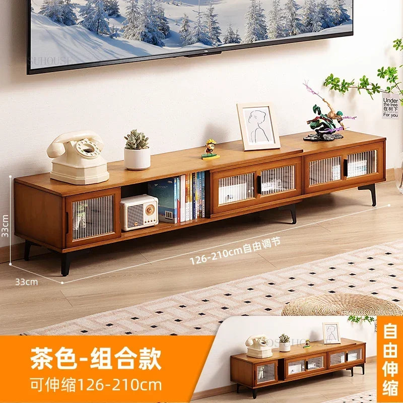 Gabinete de TV Luxo Moderno em Bambu - Elegância Compacta