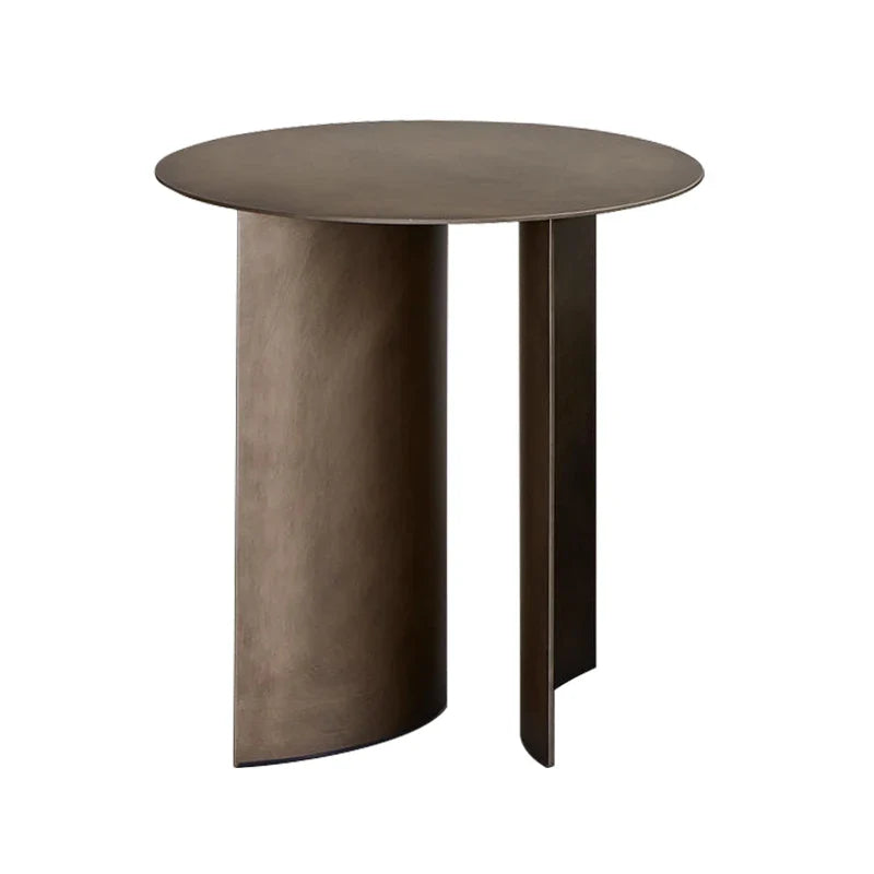 Mesa de café para sala, mesa lateral redonda de metal, ferro industrial, latão antigo, italiano