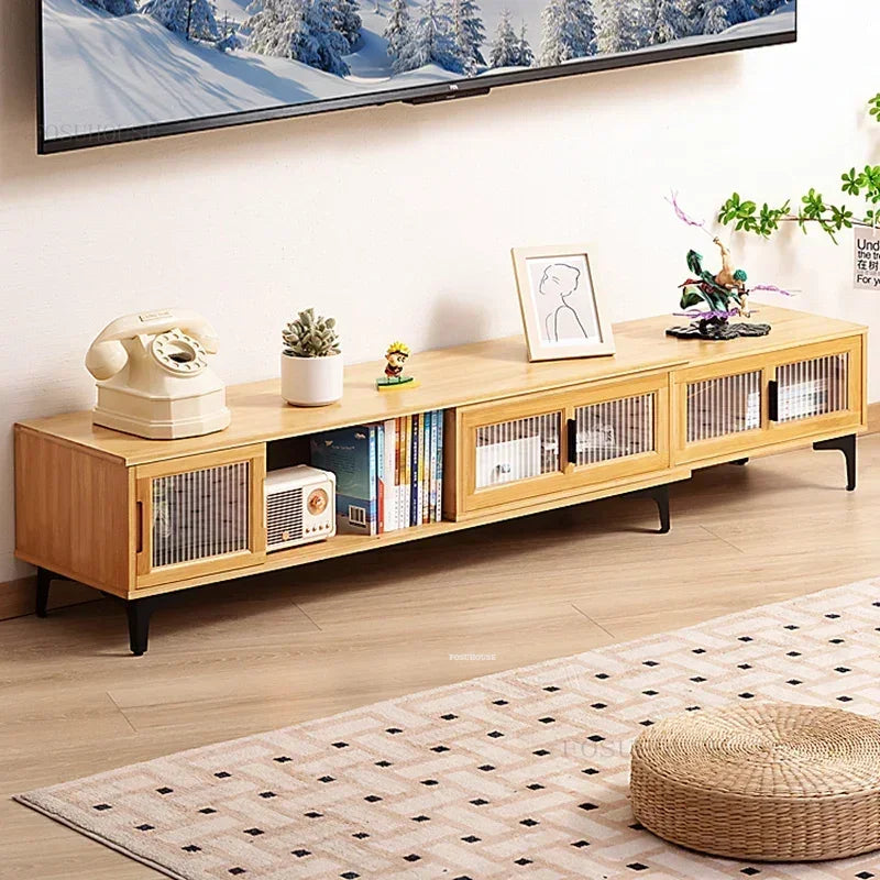Nordic simples armário de tv pequeno apartamento tv stands sala estar móveis luz luxo retro bambu telescópico piso tv gabinete z