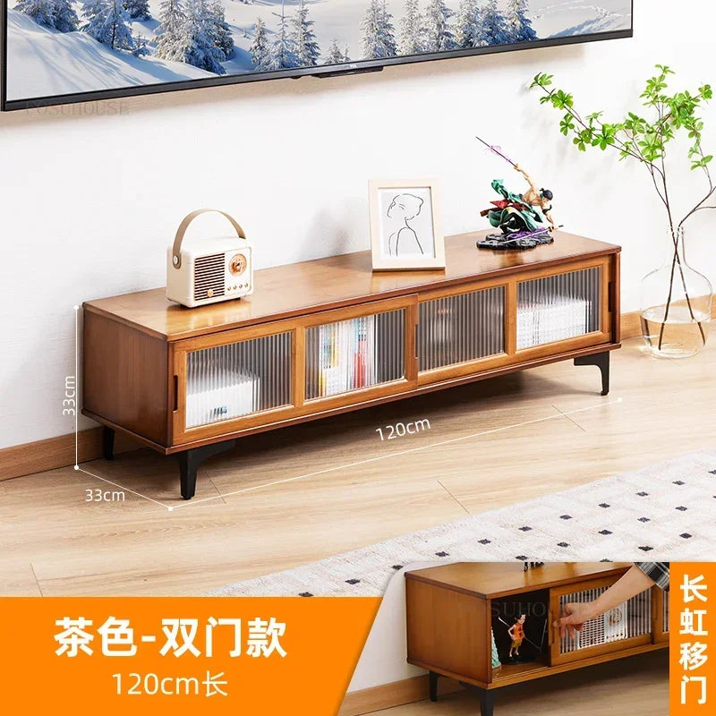 Gabinete de TV Luxo Moderno em Bambu - Elegância Compacta