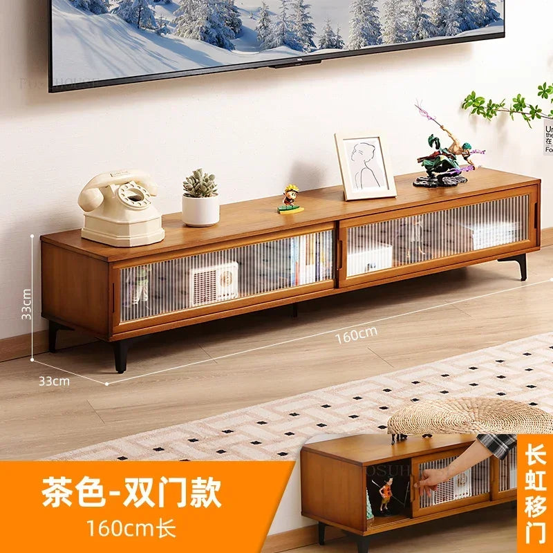 Gabinete de TV Luxo Moderno em Bambu - Elegância Compacta